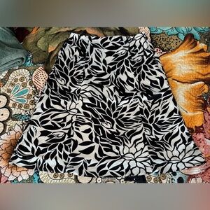 Chico's Black and White A-Line Skirt